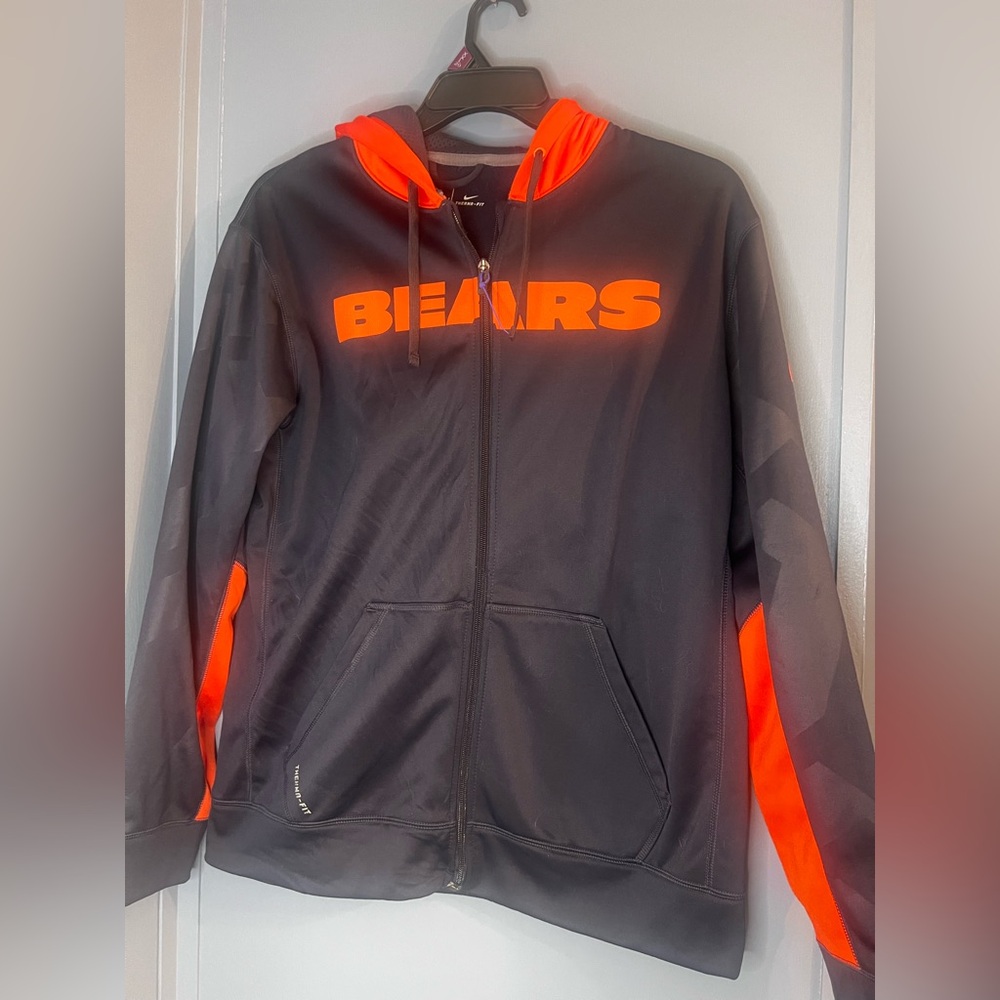 NFL / Therma-Fit Nike Men's Navy and Orange Bears Hoodie Jacket - Picture 2 of 15